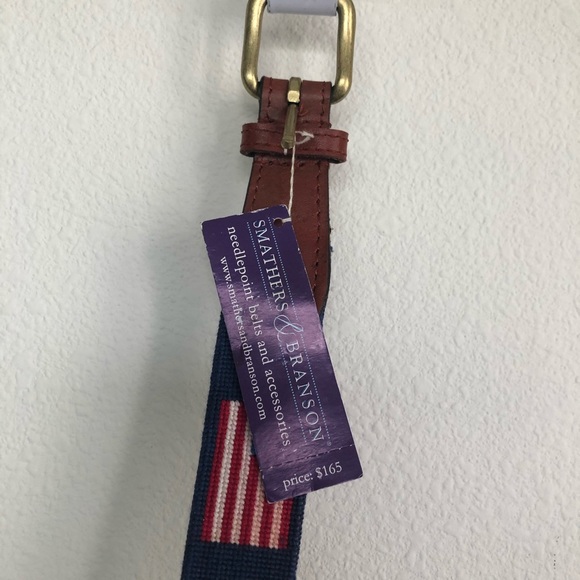 SMATHERS & BRANDON AMERICAN FLAG NEEDLEPOINT BELT - Picture 3 of 6
